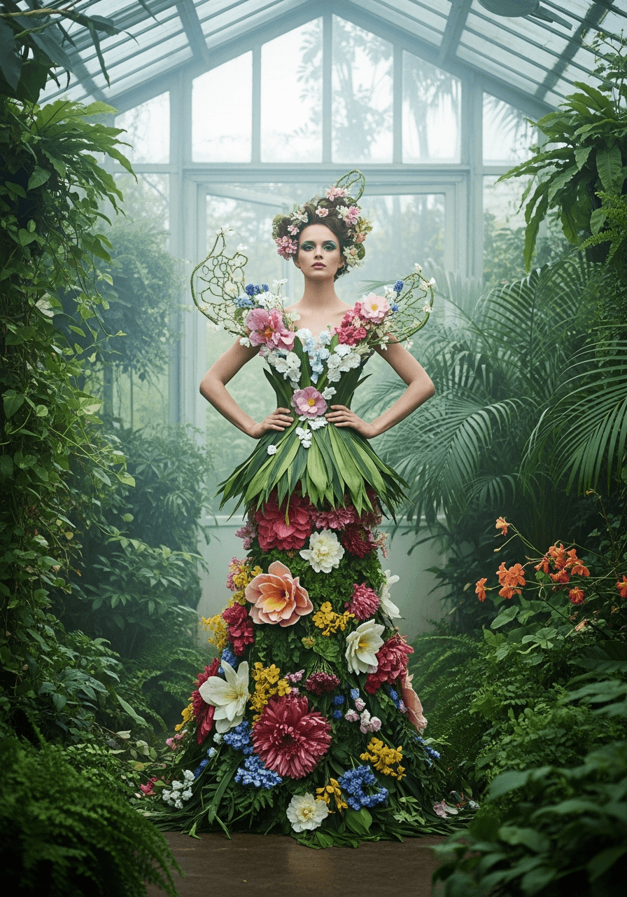 Botanical fashion portrait