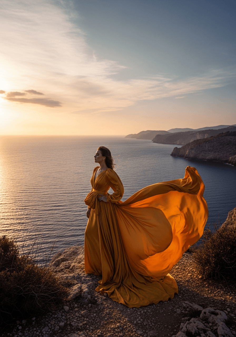 Coastal editorial fashion scene
