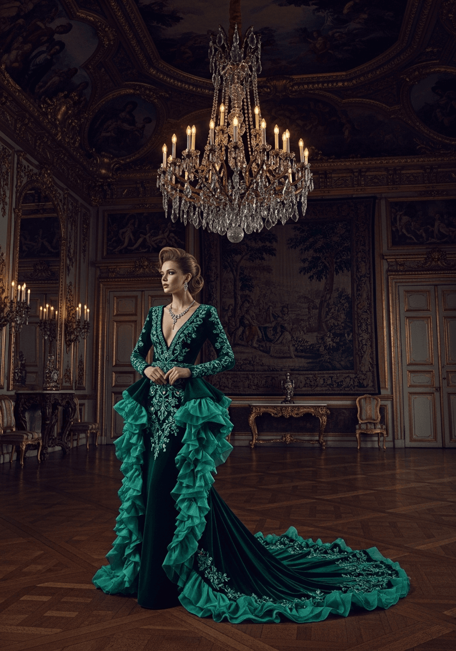 Cinematic fashion portrait at a grand house